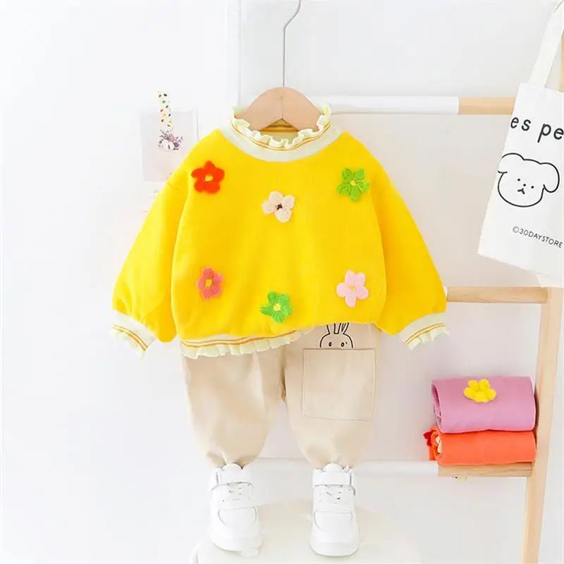 2020 весенние комплекты одежды для маленьких девочек кружевная футболка с цветами