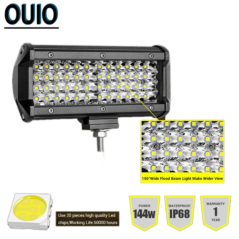 72 Вт Светодиодный светильник бар 144 внедорожнике s 4x4 7 дюймов 12 Вольт светодиодный