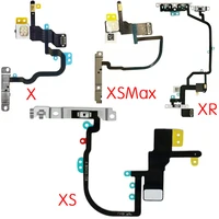 Кнопка питания вкл/выкл переключатель вспышки света микрофон гибкий кабель запасные части для iPhone X XR XS Max