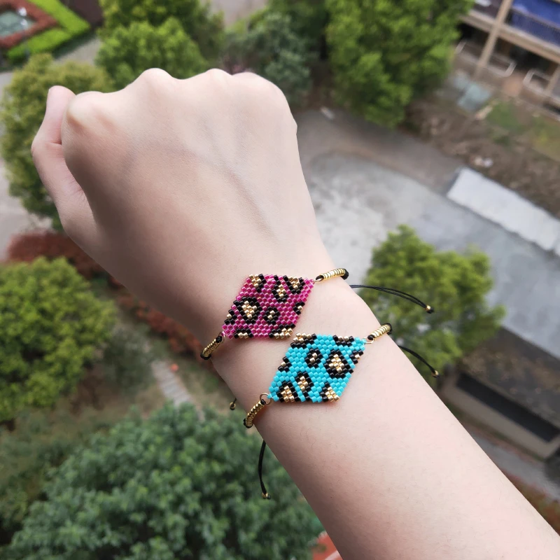 Женский браслет с леопардовым принтом FAIRYWOO манжетами из розового золота и