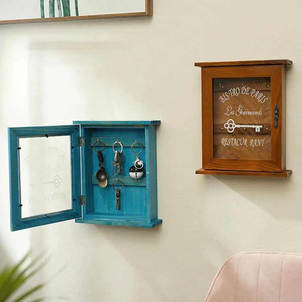 Деревянная вешалка с 6 крючками настенный держатель для ключей органайзер