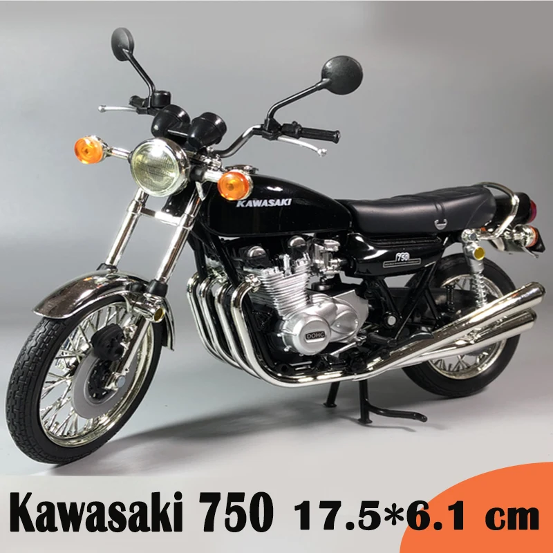 Kawasaki 750 Имитация 1:12 Kawasaki 750 классический японский мотоцикл литье под давлением моделирование дисплей Модель мальчик рождественские подарки - Цвет: Kawasaki 750