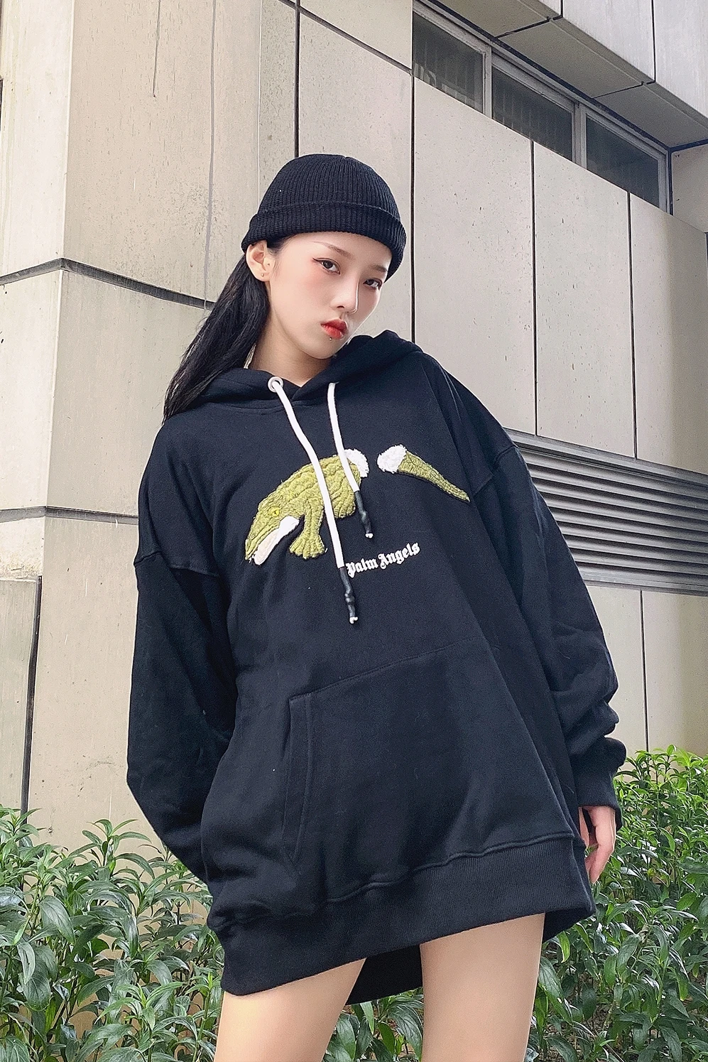 

Palm Angels Embroidered Print Loose Men's Hoodies Sweatshirts Long Sleeve PA Tide Brand 71336