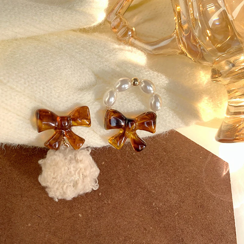 Новое поступление 2021 модные женские серьги с милым бантом и жемчугом для женщин