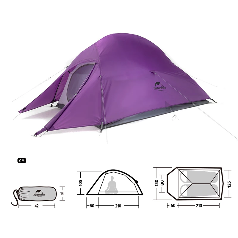 Naturehike cloud up 2 tent палатка для рыбалки туристическая на 1 человека двухслойная шатер