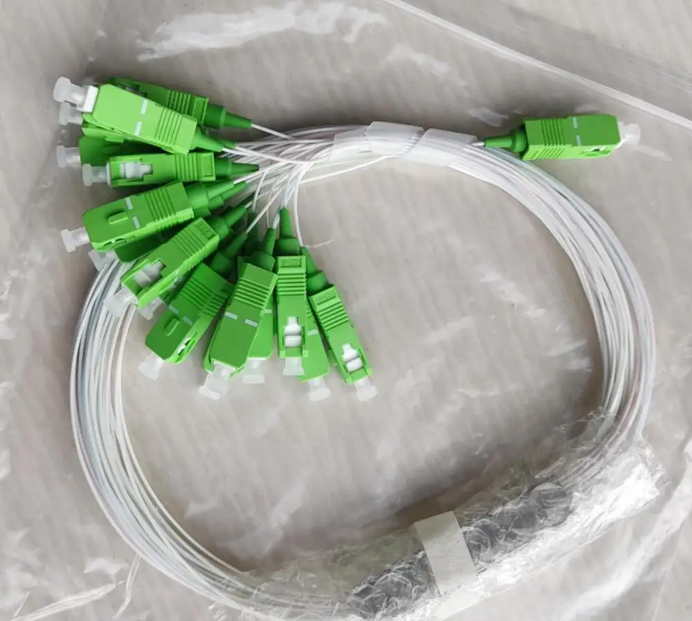 10 шт./лот 1X16 PLC SC/APC SM 0 9 мм G657A1 ПВХ 1 м FTTH волоконно-оптический сплиттер Бесплатная