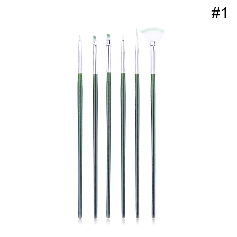 Set1-6 Pcs 1 Набор для ультрафиолетовой обработки лайнера для ногтей кисть для рисования акриловая мраморная ручка смешанных размеров многофункциональные инструменты для дизайна ногтей DIY - Цвет: Set1-6 Pcs