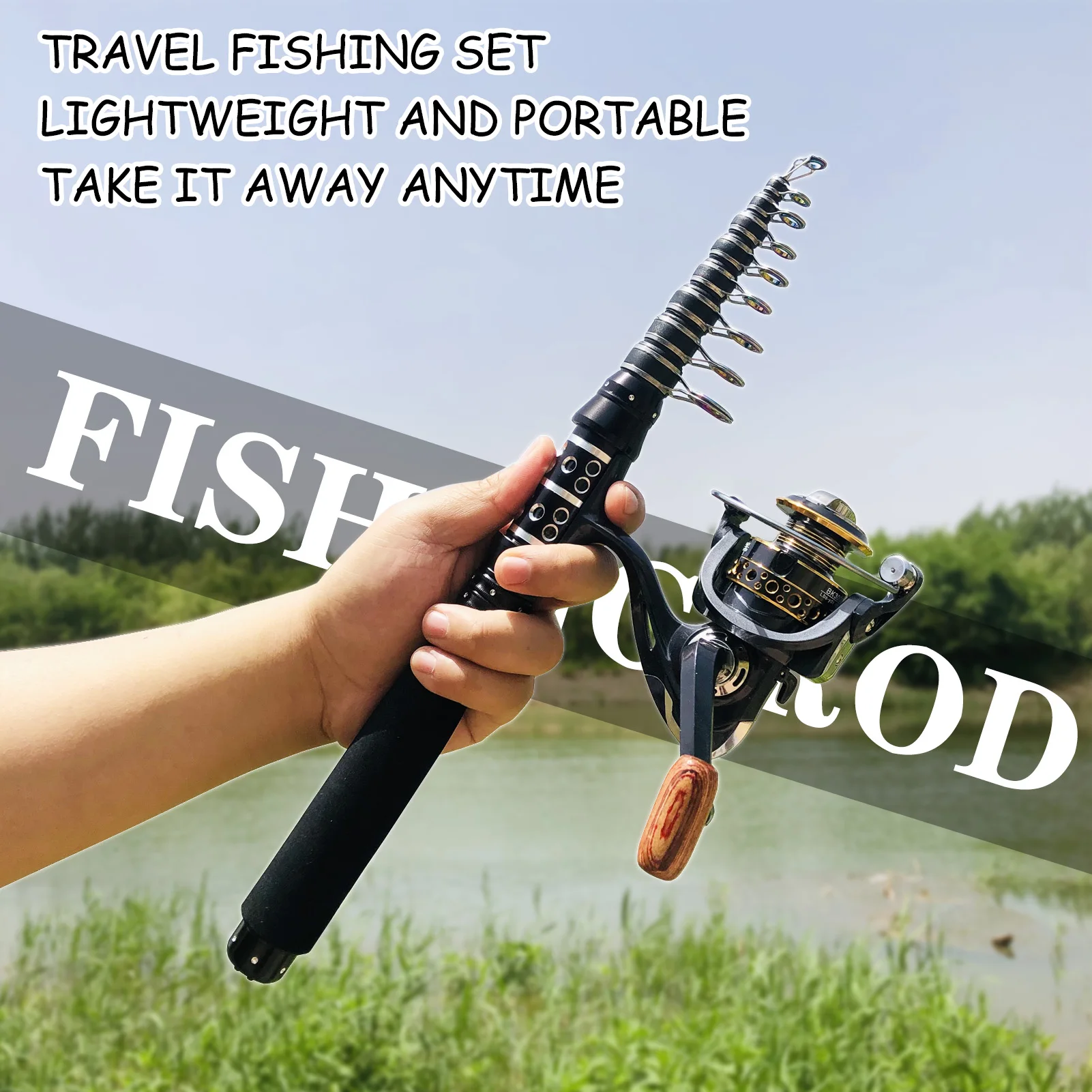 

1.8M 2.1M 2.4M 2.7M 3.0M Rod Reel Combos Super short Pocket fishing rod telescopic Carbon Spinning Rod Travel Fishing Tackle