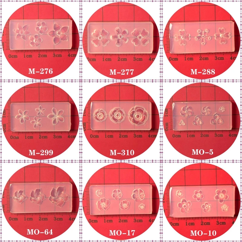 

9 Pcs Five Petals Flower Ornaments Epoxy Resin Mold Nail Art Decorations Silicone Mould DIY Crafts Jewelry Casting Tool
