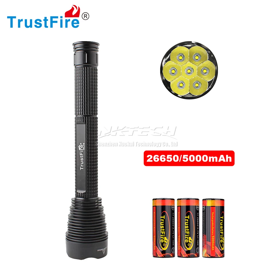 TrustFire TR-J18 светодиодный фонарь 8500 люмен 5-Mode 7x XML-T6 светодиодный фонарь высокой мощности супер яркий для рыбалки велосипеда кемпинга пешего туризма - Испускаемый цвет: 3Pcs 26650 5000mAh