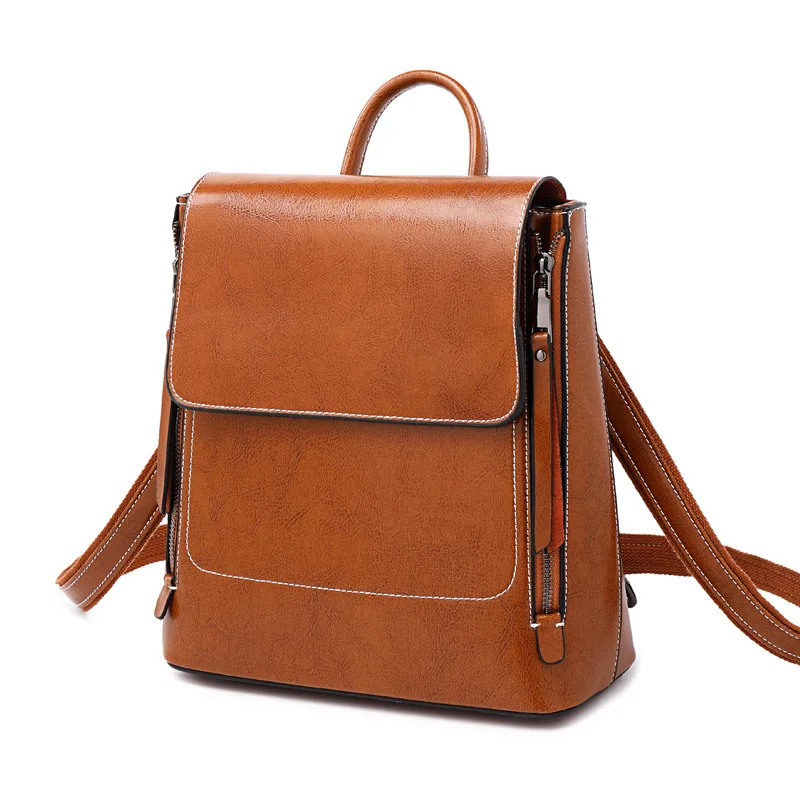 

Women Genuine Leather Backpack Student School Book Bag Lady Travel Laptop Business Work Bag Knapsack For Teenager Girl Back Pack