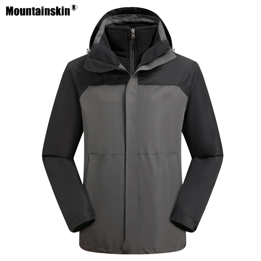 Mountainskin зимние мужские и женские походные куртки из 2 предметов толстые уличные