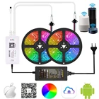 Светодиодная ленсветильник RGB WS2812B с Адресацией пикселей, Wi-Fiпульт дистанционного управлениямузыка, SP511E, два выхода, голосовое управление через приложение Alexa, 5 в постоянного тока, набор питания