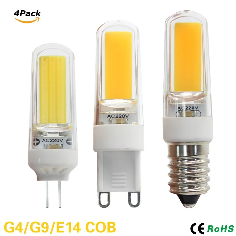 Светодиодная лампочка 4 шт./лот G4 G9 E14 Затемняющая светодиодная