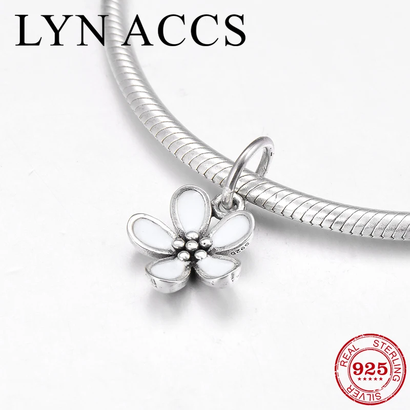 Подвеска из стерлингового серебра 925 пробы с белой эмалью изящный кулон в виде