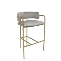 modern latest fancy italian bar furniture velvet gold stainless steel white pu high bar chairs bar stools commercial furniture
