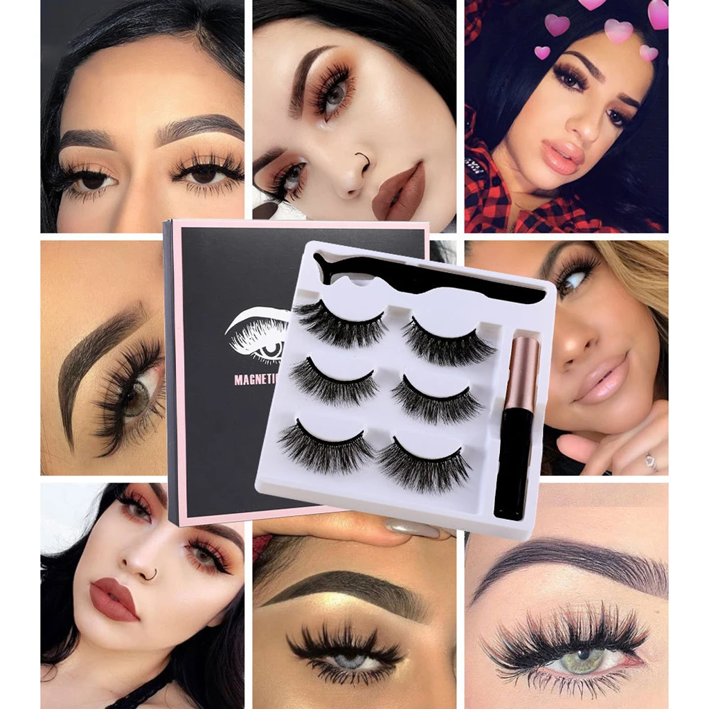 

3D Magnetic Eyeliner with Eyelashes Bushy Kit