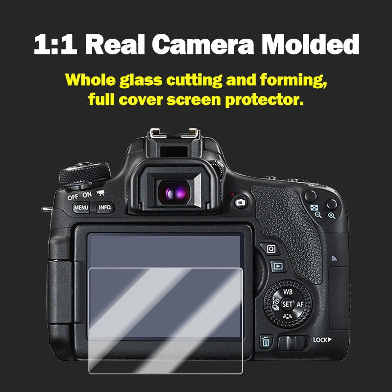 Самоклеящееся закаленное стекло для камеры EOS 760D основной ЖК-дисплей + информация