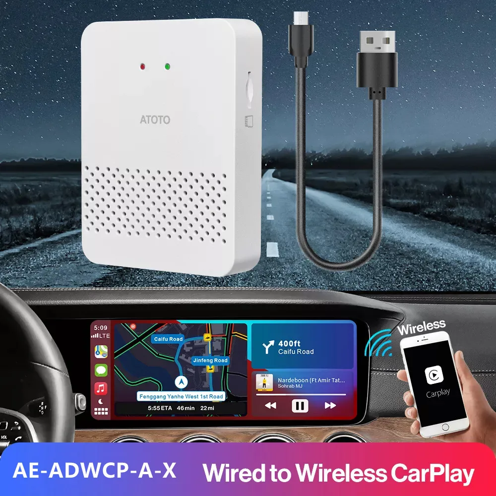 Беспроводной адаптер ATOTO CarPlay для IOS Plug and Play Audi Benz Chevrolet Volkswagen Volvo Ford Honda Renault Mazda Porsche