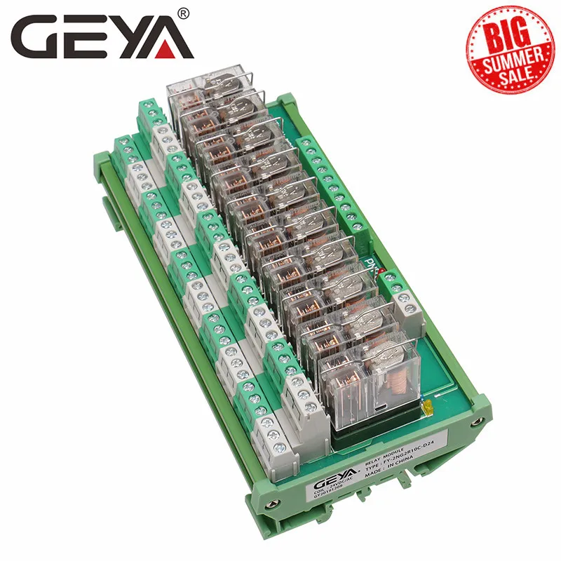 GEYA 2NG2R DPDT реле 10 каналов Omron Реле модуль 2NO 2NC плагин 12V 24V|Реле| |