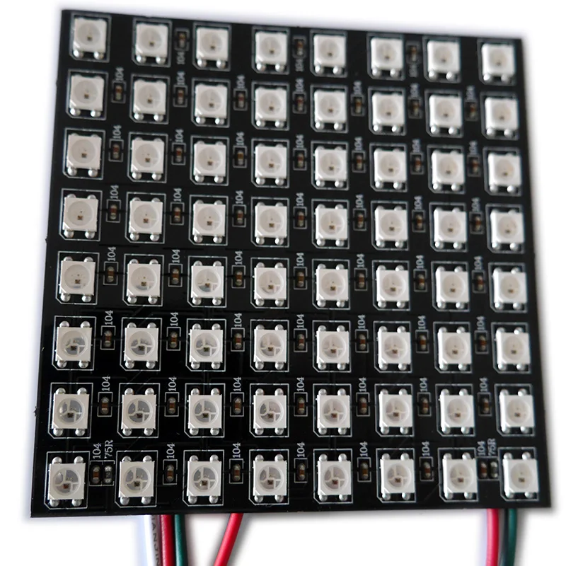 Полноцветный панельный экран WS2812B 5 в постоянного тока 8*8/16*16/8*32 пикселей 5050 RGB 256