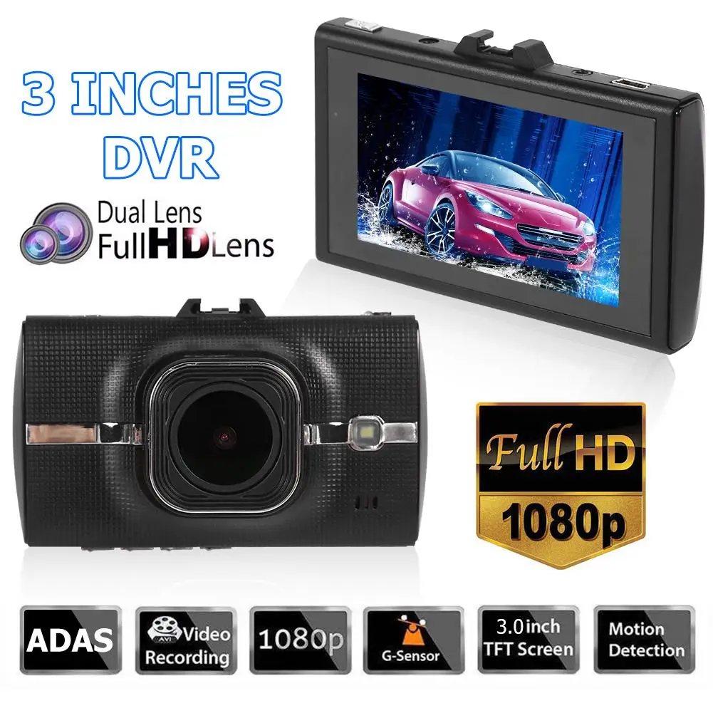 

Видеорегистратор H9 1296p 3,0 дюйма с двумя объективами
