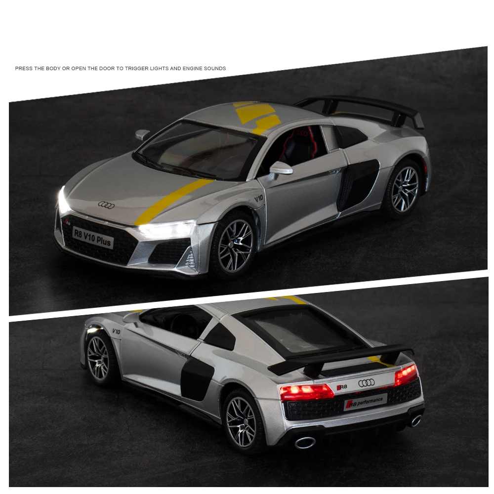 Модель автомобиля Audi R8 V10 Plus в масштабе 1:32 | Игрушки и хобби