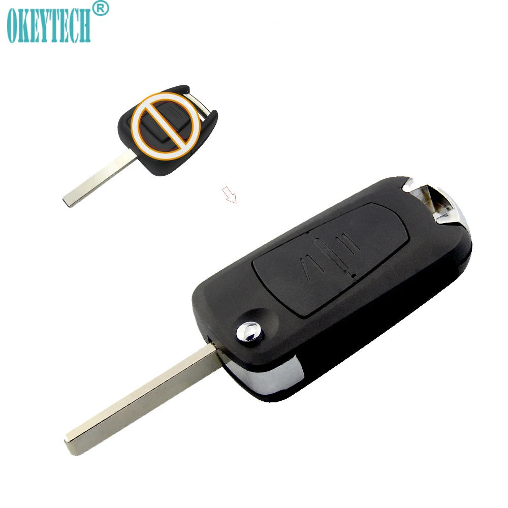 OkeyTech 2 кнопки флип модифицированный пульт дистанционного ключа чехол для Opel Vauxhall