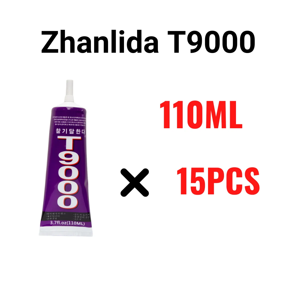 15PCS Pack Zhanlida T9000 110ML Clear Contact Adhesive MultiPurpose Super Strong Emiconductor Jewelry Phone Case Repair Glue