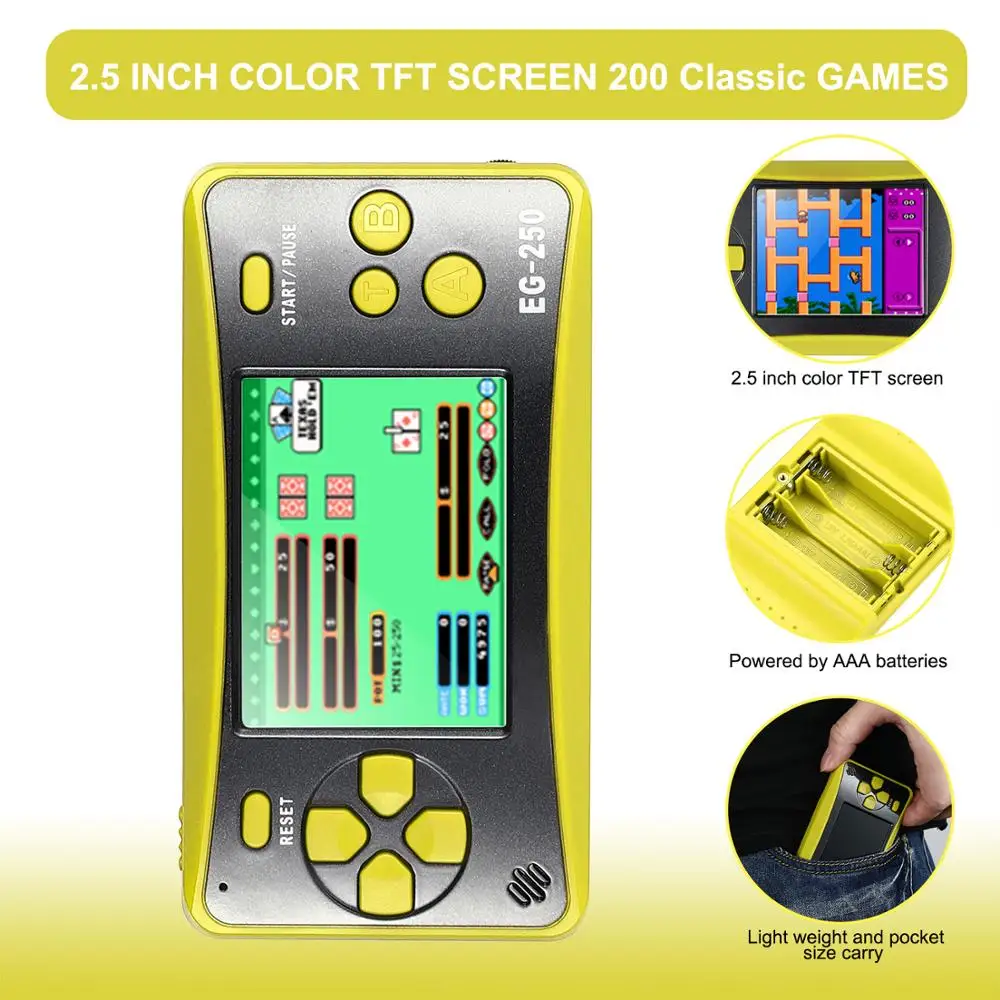 Портативная игровая консоль карманный плеер 200 встроенных игр портативный 2 5