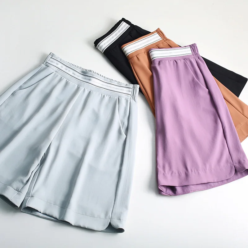 

Elegant Shorts For Women 2021 Summer Fashion Outfits Plus Size Baggy Cool Short Bottoms Elasitc High Waist Thin Breathable S-4XL