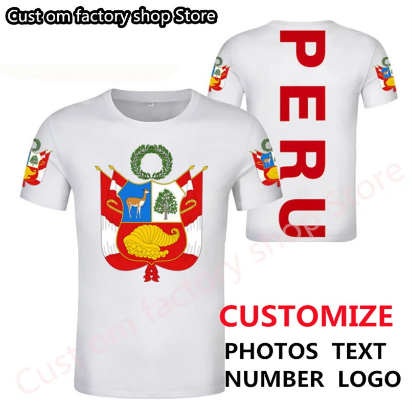 

PERU t shirt diy free custom name number per t-shirt nation flag pe republic peruvian spanish country college text photo clothes