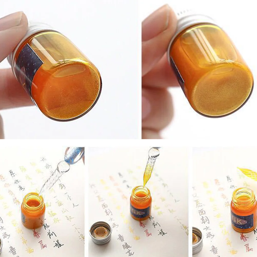 

Vintage Fountain Crystal Painting Home Decoration Calligraphy Dip Pen Set Signatures For Art Writing With 12 Colors Ink Glass