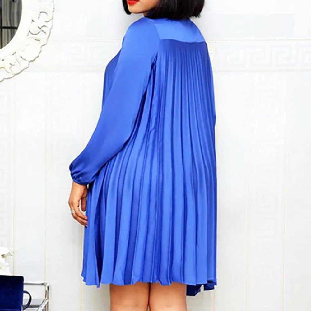 Платье женское Плиссированное с длинным рукавом осень 2020 | Женская одежда