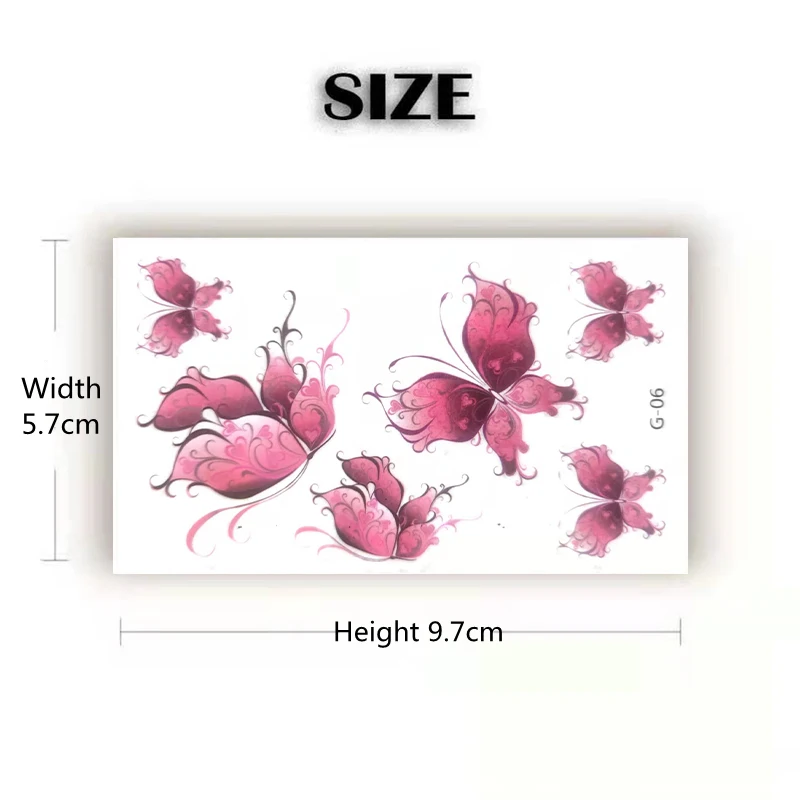 Tattoo Sticker Temporary Tattoo Body Art Flower Butterfly Fake Tattoo Waterproof Tattoo for Women Men One Time Decoration Decals