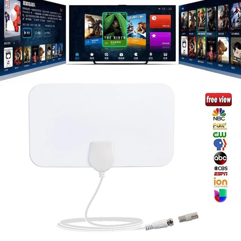 1080P 4K Antenna TV Digital HD 50 Mile Range Digital Indoor Coax Cable