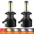 4 стороны H7 светодиодный мини лампы фар автомобиля 9005 HB3 9006 HB4 H8 H11 360 градусов 3D 16000LM Автомобильные противотуманные фары автомобилей Авто светодиодные лампы H7