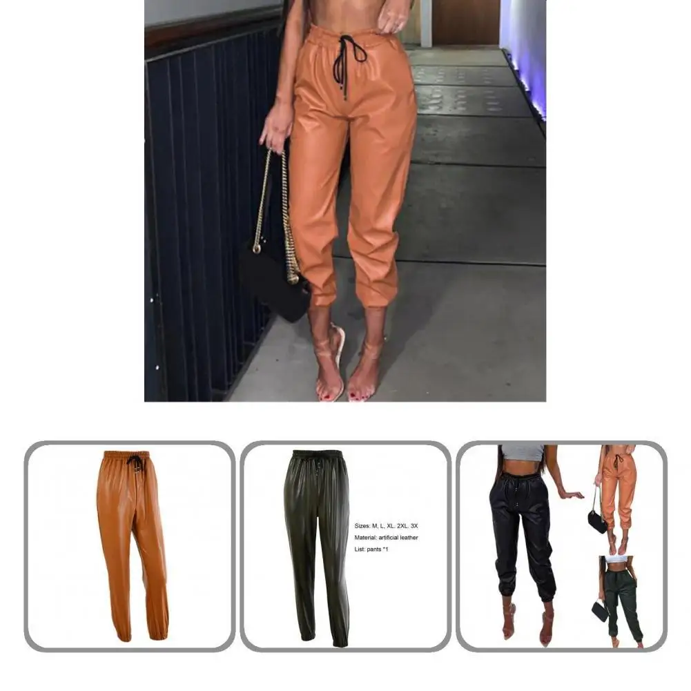 

Sporty Women Pants Solid Color Lady Women Trousers Stretchy Loose-fitting Trousers
