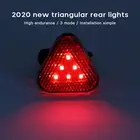 Новейший Красный треугольный задний фонарь, тройной режим вспышки, водонепроницаемый Головной фонарь, велосипедный, горный велосипед, лампа на шлем, предупреждающий фонарь, Лидер продаж