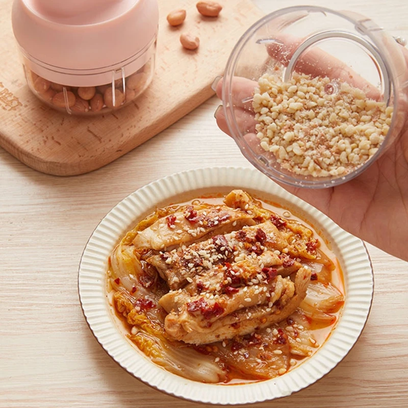 

Electric Mini Garlic Chopper Food Processor Garlic Press Mincer Portable USB Rechargeable Meat Vegetable Grinder Kitchen