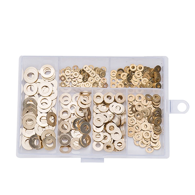 500Pcs/set M2 M2.5 M3 M4 M5 M6 M8 Meson Pad Sheet Metal Collar Brass Flat Plain Washer Gasket Kit | Наручные часы