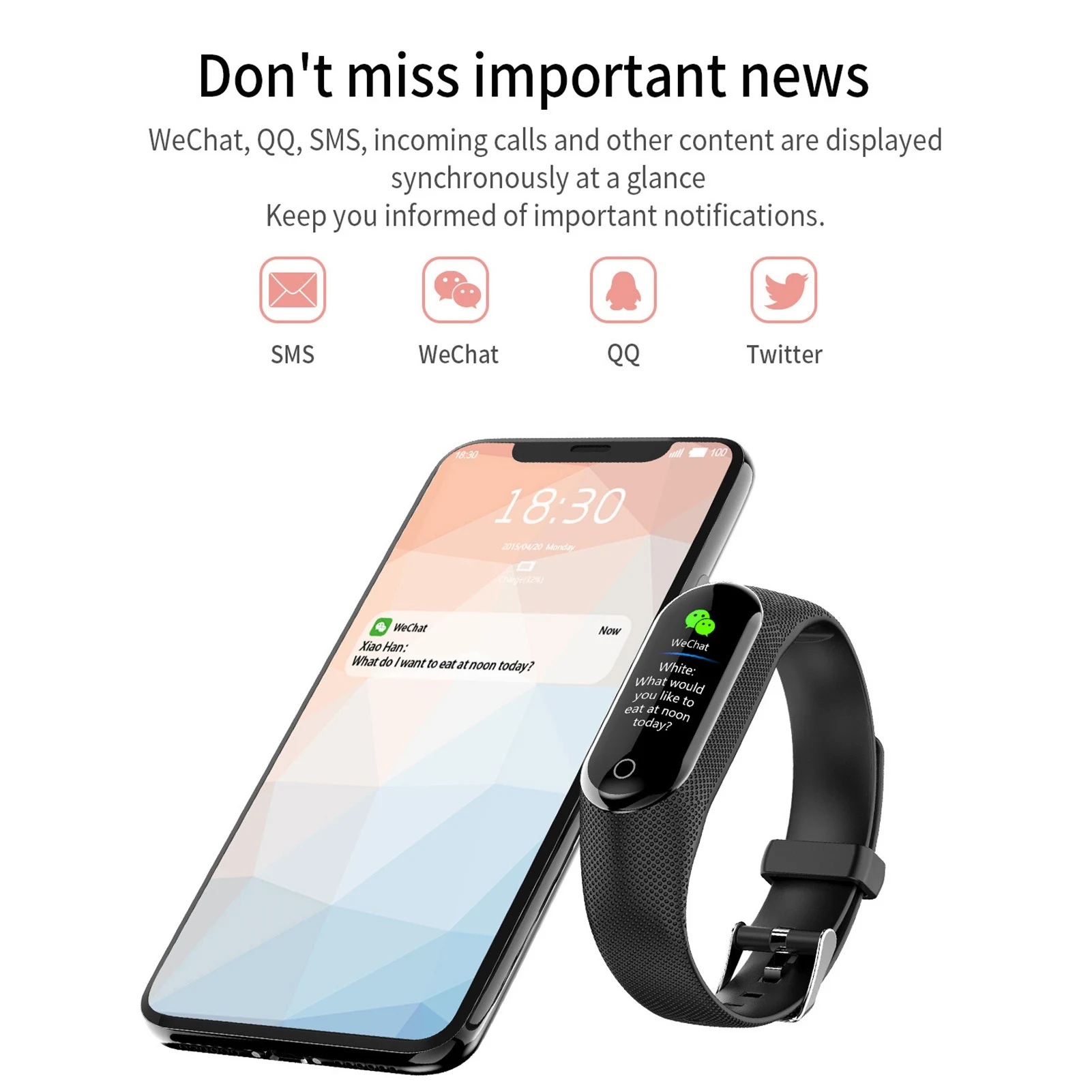 M8 Waterproof Rechargeable Bluetooth 4.0 Fitness Tracker Heart Rate Monitor | Электроника