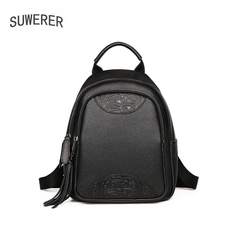 

New Women Genuine Leather Bag Fashion Women Backpack Luxury Designer Women Brand Leather Backpack Real Cowhide Leather Bag