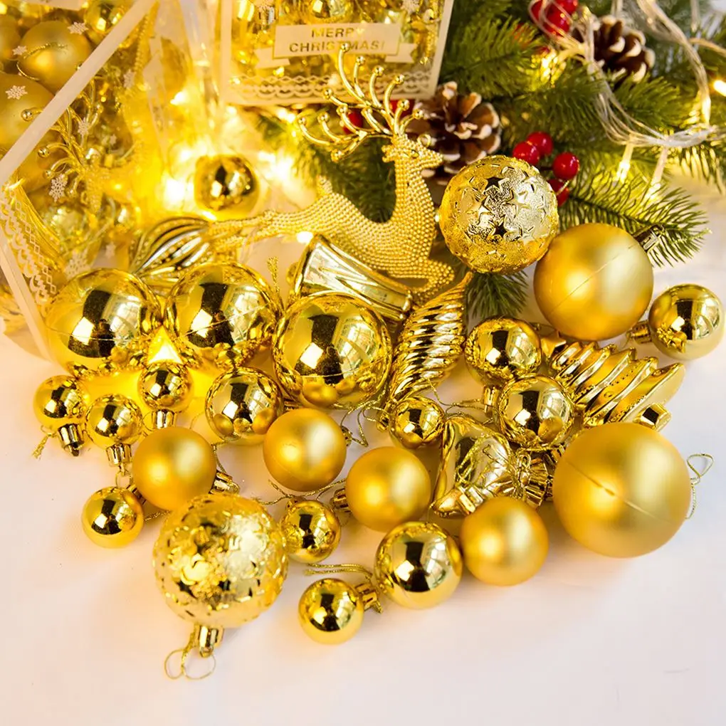 

Pack of 30 Christmas Tree Balls Holiday Hanging Pendants 1.2/1.6/2.3inch Crafts Plastic Fireplace DIY Window Door Supplies