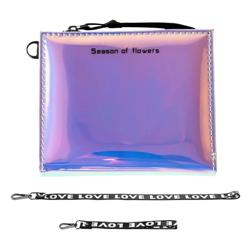 

Women Hologram Leather Wallet Button Purse Lady Short Handbag Bag