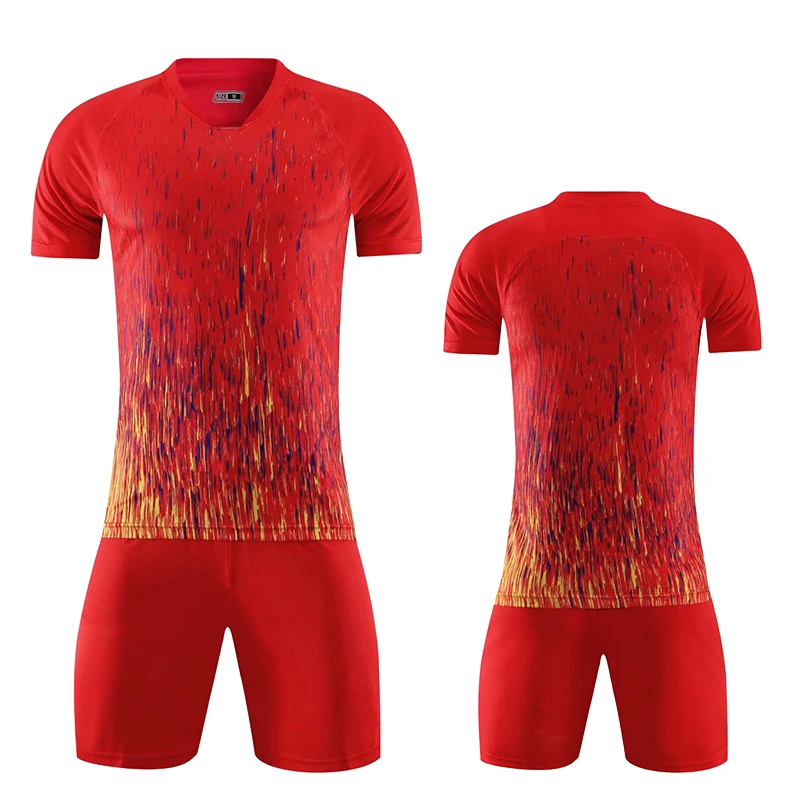 Мужская черная футболка с коротким рукавом красная Футбольная форма для