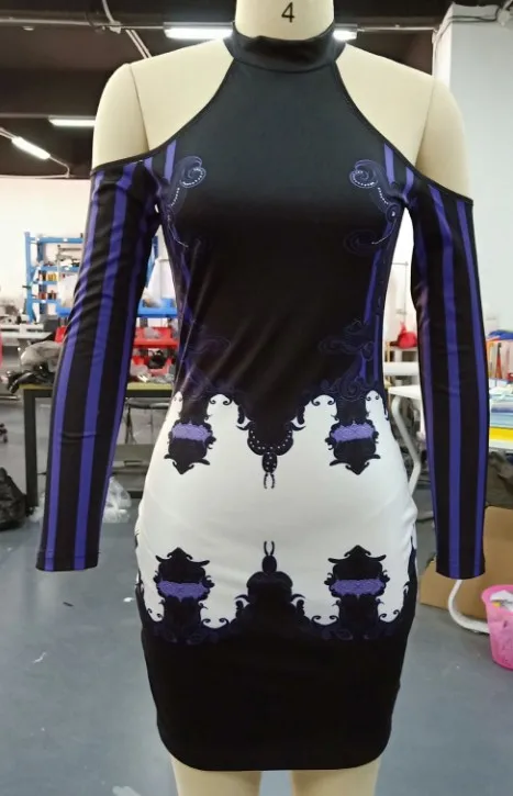 Женское облегающее платье с длинным рукавом элегантное разрезом на плечах