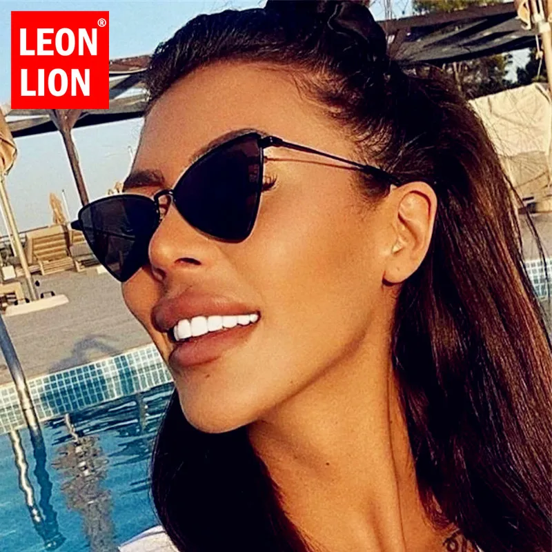 

LeonLion 2023 Cateye Sunglasses Women Luxury Brand Glasses For Women/Men Retro Eyeglasses Women Small Oculos De Sol Feminino