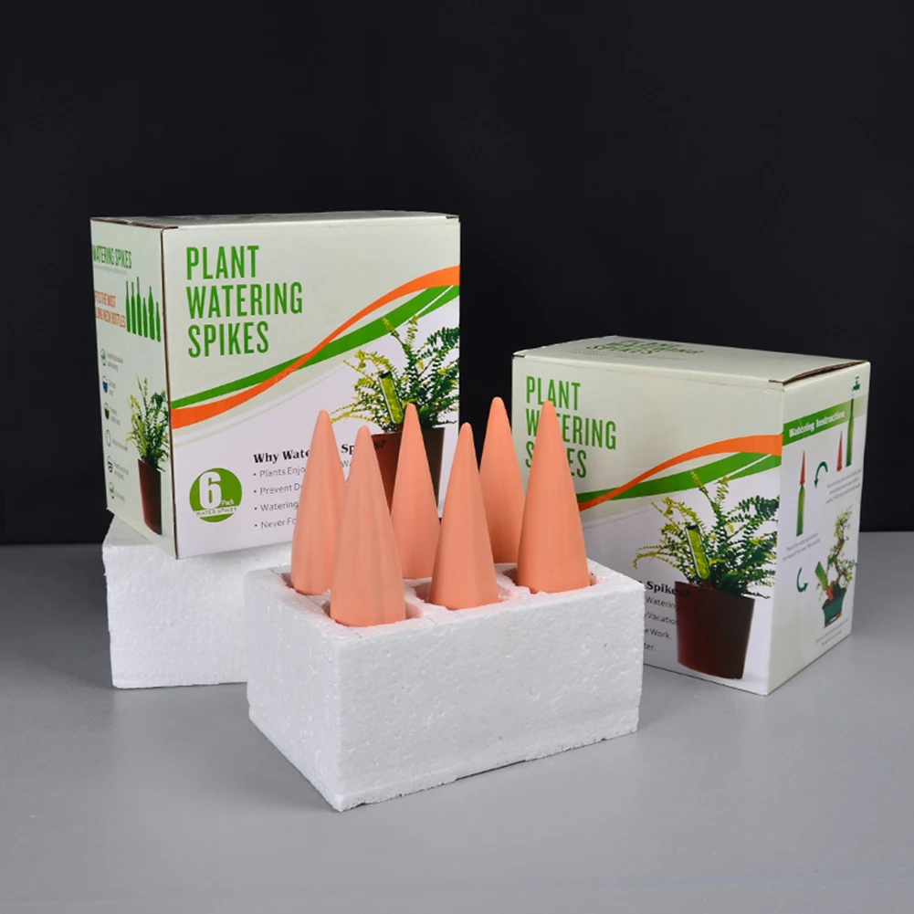 

6 Pcs Plant Watering Devices Terracotta Self Watering Spikes