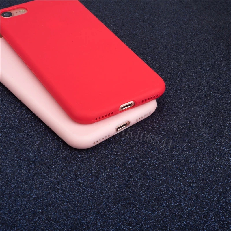 

Luxury Matte Candy Pink Red Color Soft Silicone Phone Cases For iphone 12 11 Pro Max Mini XS 8 7 6 6S Plus X SE 2020 XR Cover